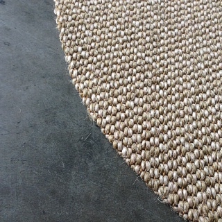 Round Latte Sisal Rug With Tuck Under Border